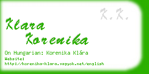 klara korenika business card