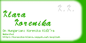 klara korenika business card